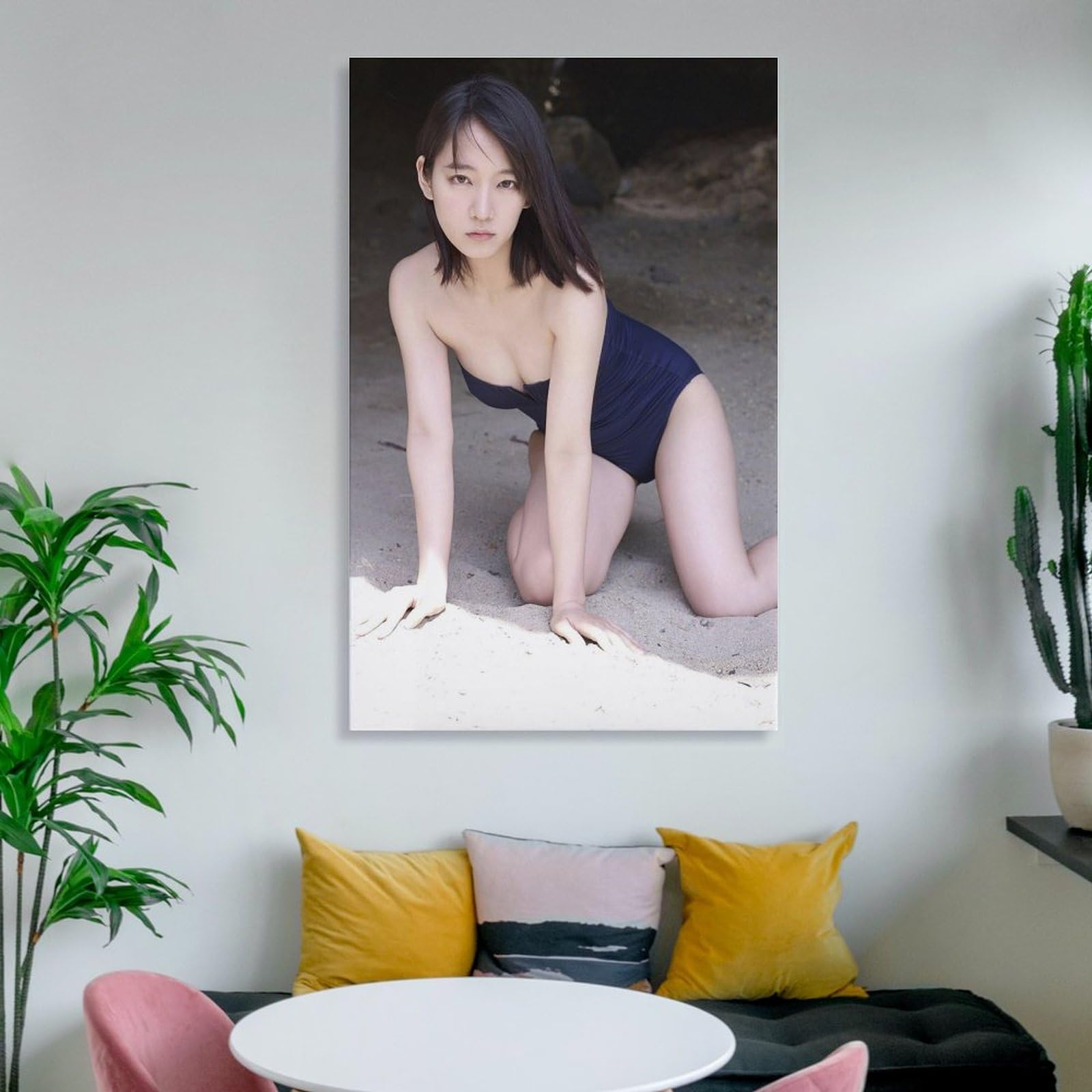 Amazon.co.jp: 吉岡里帆 黒ビキニ 写真 (18) キャンバス 芸術 ポスター